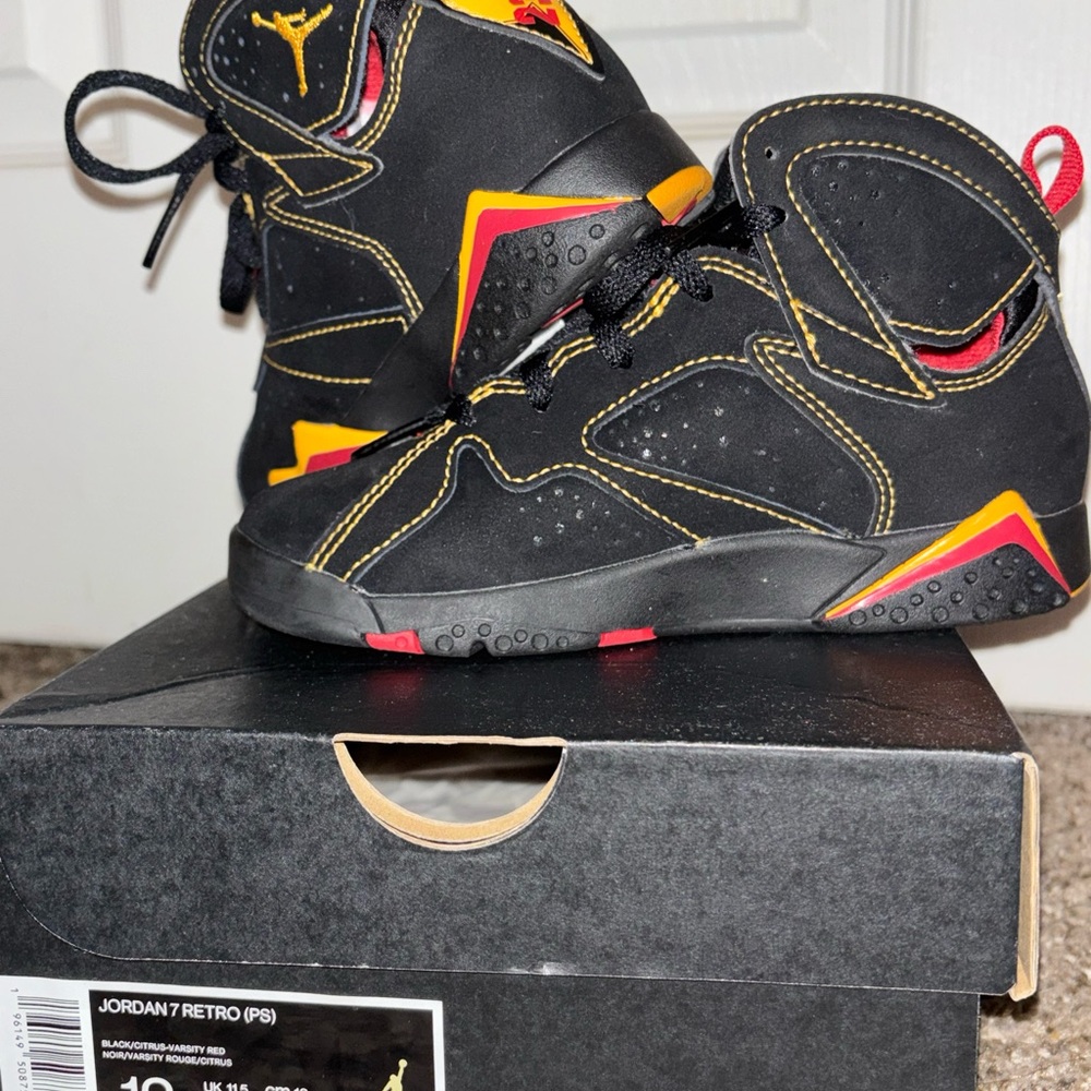 Jordan Kids Sneakers Black with Yellow and Red Accents